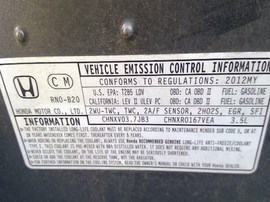 2012 HONDA PILOT, GRAY, LX, 3.5L, AT, FWD,  A25081